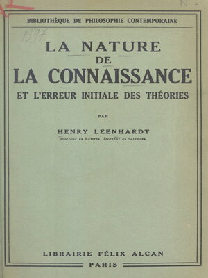 cover image of La nature de la connaissance et l'erreur initiale des théories